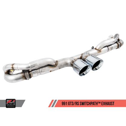 AWE Tuning Porsche 991 GT3 / RS SwitchPath Exhaust - Chrome Silver Tips
