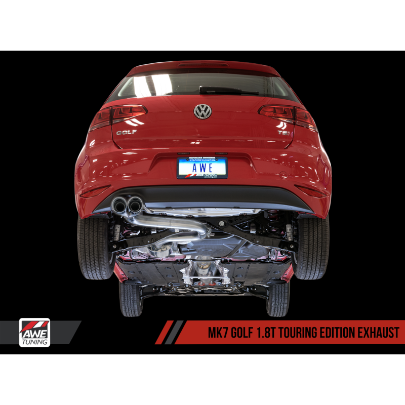 AWE Tuning VW MK7 Golf 1.8T Touring Edition Exhaust w/Diamond Black Tips (90mm)