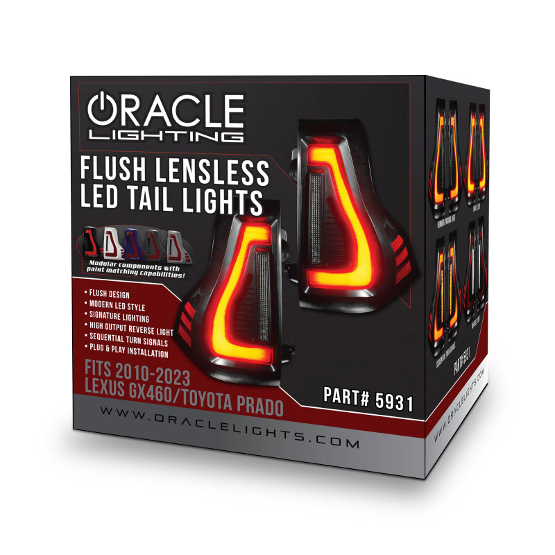 Oracle 10-23 Lexus GX460 and Toyota Prado Flush Lensless LED Tail Lights - Black Series