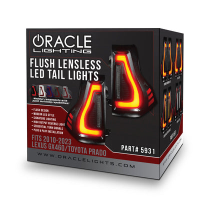 Oracle 10-23 Lexus GX460 and Toyota Prado Flush Lensless LED Tail Lights - Black Series