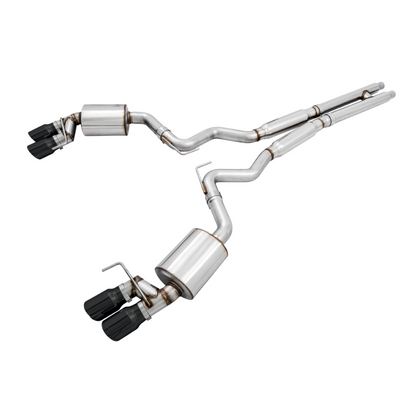 AWE Tuning 2018+ Ford Mustang GT (S550) Cat-back Exhaust - Touring Edition (Quad Diamond Black Tips)