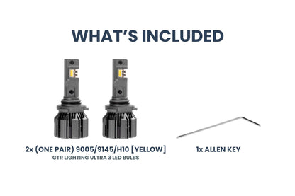 9005/9145/H10: GTR Lighting Ultra 3 Yellow (Pair) - LED Bulbs - GTR Lighting
