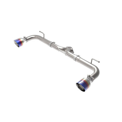 aFe Takeda 2-1/2in 304 SS Axle-Back Exhaust w/ Blue Flame Tips 14-18 Mazda 3 L4 2.0L/2.5L