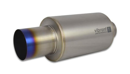 Vibrant Titanium Muffler w/Straight Cut Natural Tip 3in. Inlet / 3in. Outlet