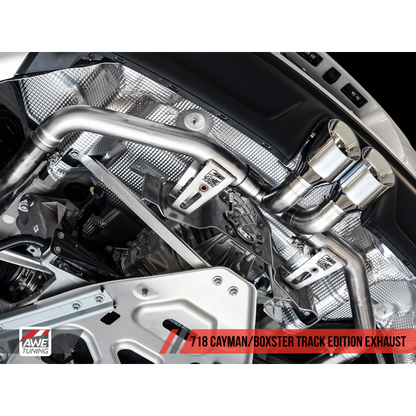 AWE Tuning Porsche 718 Boxster / Cayman Track Edition Exhaust - Diamond Black Tips