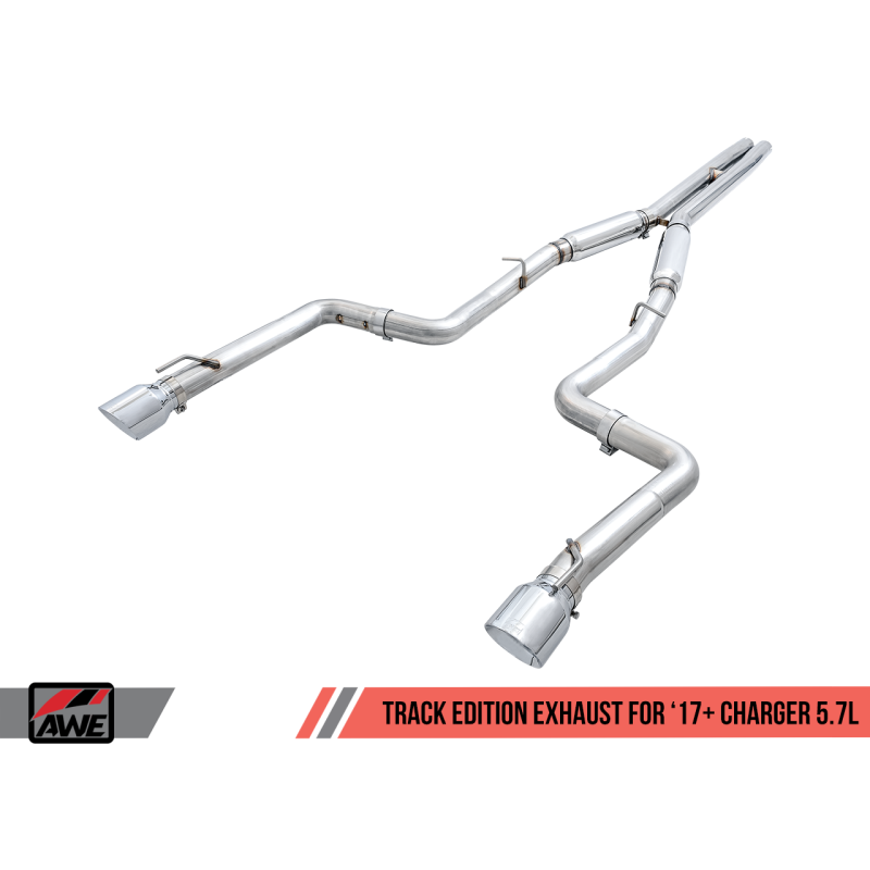 AWE Tuning 2017+ Dodge Charger 5.7L Track Edition Exhaust - Diamond Black Tips