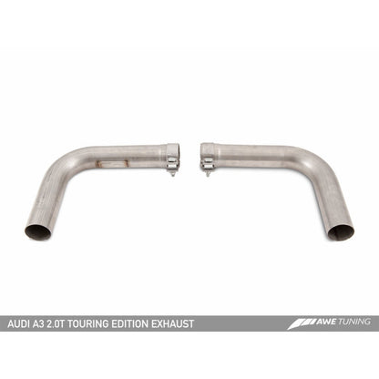 AWE Tuning Audi 8V A3 Touring Edition Exhaust - Dual Outlet Chrome Silver 90 mm Tips