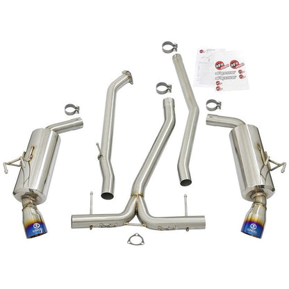 aFe POWER Takeda 16-17 Honda Civic I4-1.5L (t) 2.5-2.25in 304 SS CB Dual-Exit Exhaust Blue Tips
