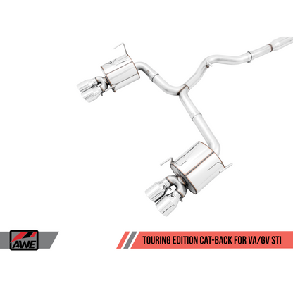 AWE Tuning Subaru STI VA / WRX GV / STI GV Sedan Touring Edition Exhaust - Chrome Silver Tip (102mm)