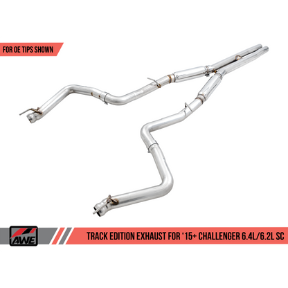 AWE Tuning 2015+ Dodge Challenger 6.4L/6.2L Supercharged Track Edition Exhaust - Use Stock Tips