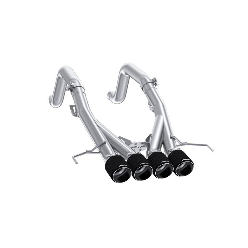 MBRP 14-19 Chevrolet Corvette 6.2L 3in Axle-Back Muffler Bypass Quad Exit Carbon Fiber Tips