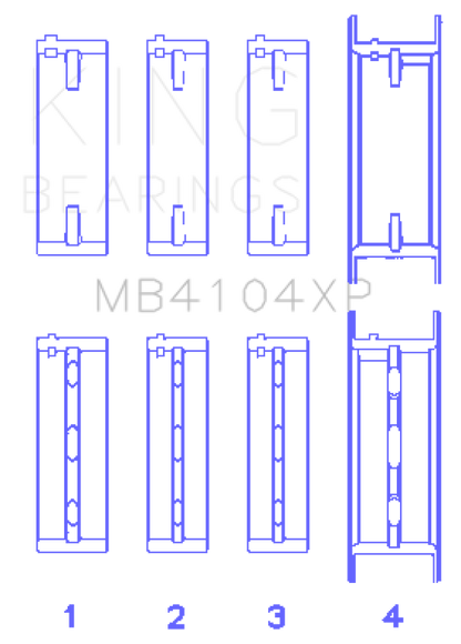 King Engine Bearings Nissan VG30DE/VG30DETT Performance Main Bearing Set - Size STDX
