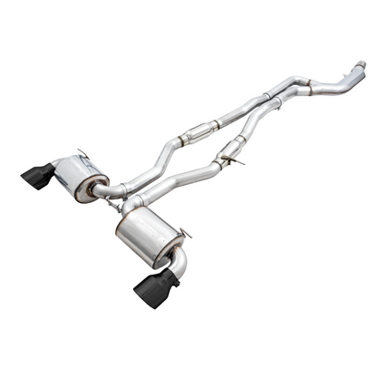 AWE Tuning 2020+ Toyota Supra A90 Resonated Touring Edition Exhaust - 5in Diamond Black Tips