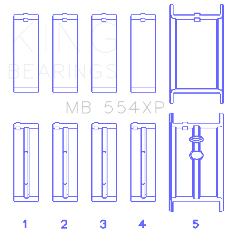 King Engine Bearings Chevrolet 265/283/302/327 V8 Main Bearing Set