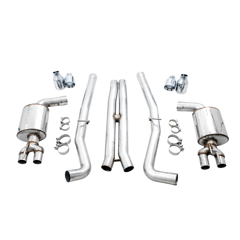 AWE Tuning 2015+ Dodge Challenger 6.4L/6.2L Non-Resonated Touring Edition Exhaust - Quad Silver Tips