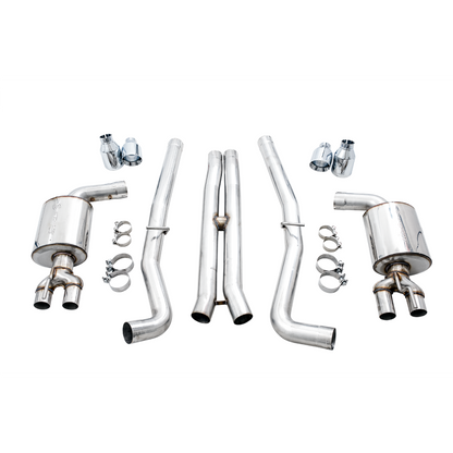 AWE Tuning 2015+ Dodge Challenger 6.4L/6.2L Non-Resonated Touring Edition Exhaust - Quad Silver Tips