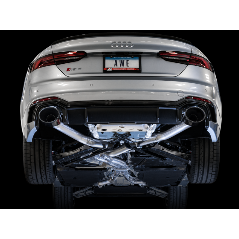 AWE Tuning Audi B9 RS5 Sportback Track Edition Exhaust- Non Resonated - Diamond Black RS-Style Tips