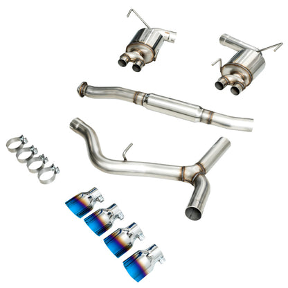AWE Tuning 2015+ VA WRX Sedan Touring Edition Exhaust - Vapor Blue Quad Tips