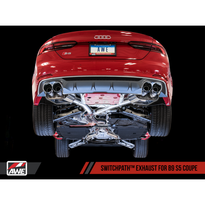 AWE Tuning Audi B9 S5 Coupe SwitchPath Exhaust w/ Chrome Silver Tips (102mm)