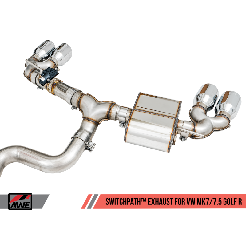 AWE Tuning Volkswagen Golf R MK7.5 SwitchPath Exhaust w/Chrome Silver Tips 102mm