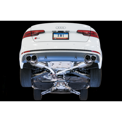 AWE Tuning Audi B9 S4 Touring Edition Exhaust - Non-Resonated (Silver 102mm Tips)