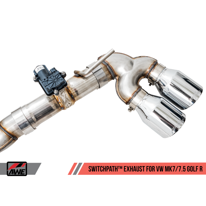 AWE Tuning Volkswagen Golf R MK7.5 SwitchPath Exhaust w/Chrome Silver Tips 102mm