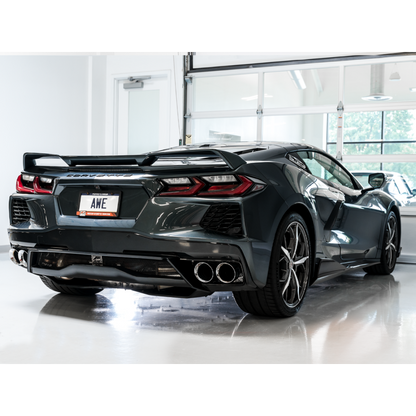 AWE Tuning 2020 Chevrolet Corvette (C8) Touring Edition Exhaust - Quad Chrome Silver Tips