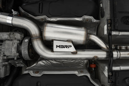 MBRP 17-19 VW Golf SportWagen/Alltrack 1.8T T304SS 3in Cat-Back 2.5in Dual Split Rear w/ CF Tips