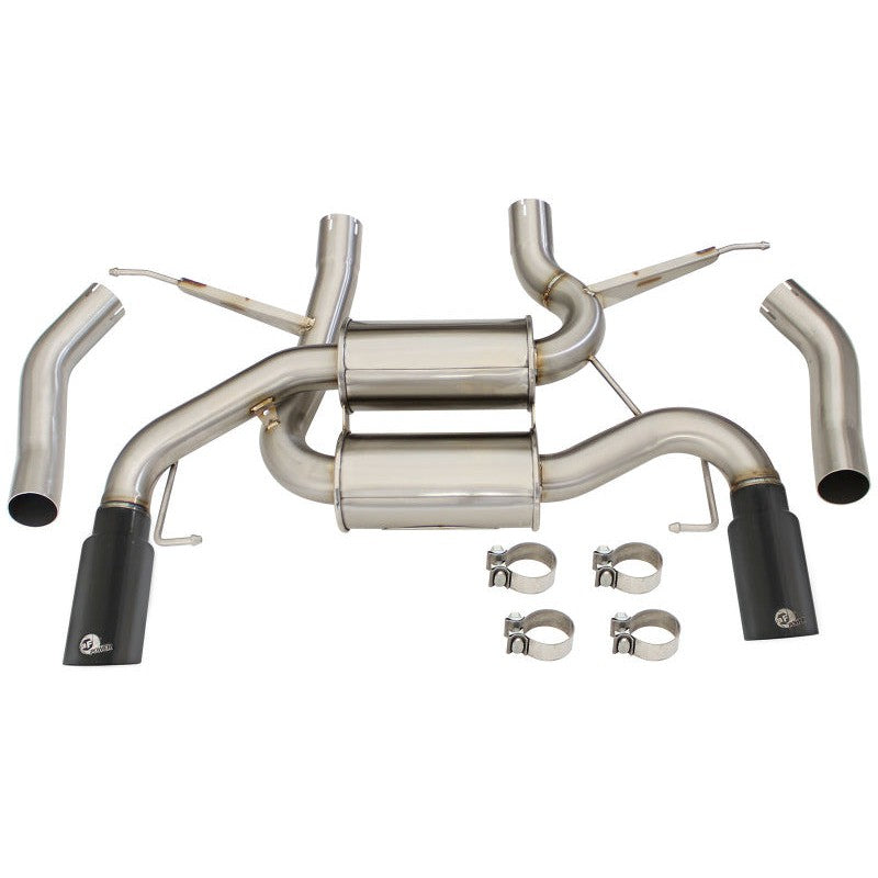 aFe MACHForce XP 2.5in Axle Back Stainless Exhaust w/ Black Tips 07-13 BMW 335i 3.0L L6 (E90/92) N55