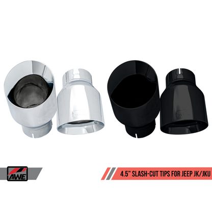 AWE Tuning 07-18 Jeep Wrangler JK/JKU 3.6L Tread Edition Axle-Back Dual Exhaust - Chrome Silver Tips