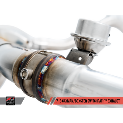 AWE Tuning Porsche 718 Boxster / Cayman SwitchPath Exhaust (PSE Only) - Chrome Silver Tips