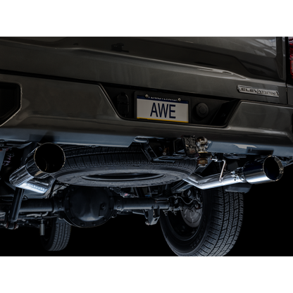 AWE Tuning 4th Gen GM 1500 5.3L 0FG Catback Split Rear Exit (Flat Bumper) - Dual Diamond Tips