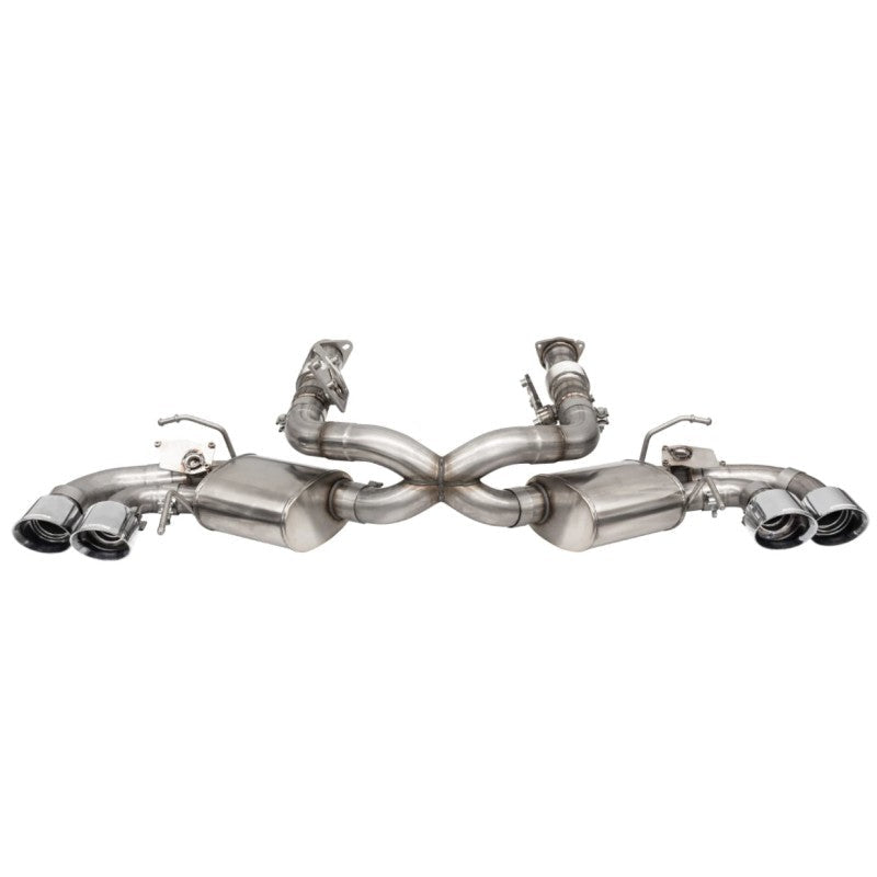 Corsa 2020 Corvette C8 3in Valved Cat-Back 4.5in Pol Quad Tips - Fits Factory Perf Exhaust w/ AFM