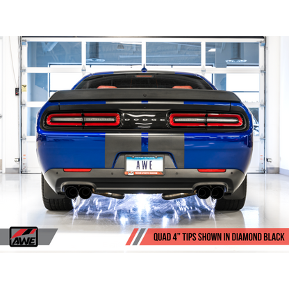 AWE Tuning 2017+ Dodge Challenger 5.7L Track Edition Exhaust - Diamond Black Quad Tips