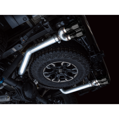 AWE Tuning 22-23 GMC Sierra 1500 AT4X 6.2L 0FG Catback Split Dual (Flat Bumper) - Diamond Black Tips