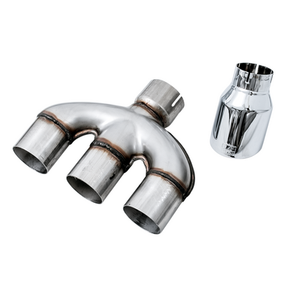 AWE Tuning 17-20 Honda Civic Si 1.5L Turbo Dual-to-Triple Tip Conversion Kit - Chrome Silver Tip