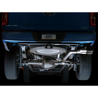 AWE 0FG 21+ Ford F150 Dual Side Exit Cat-Back Exhaust - 4.5in Diamond Black Tips