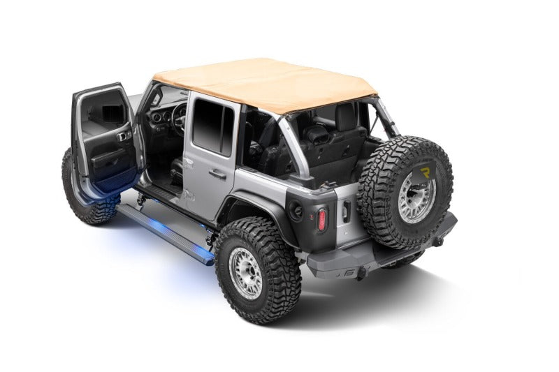 RealTruck 18-24 Jeep Wrangler 4dr VoltStep Electric Running Board Kit (Drilling Req.) - Tex. Blk