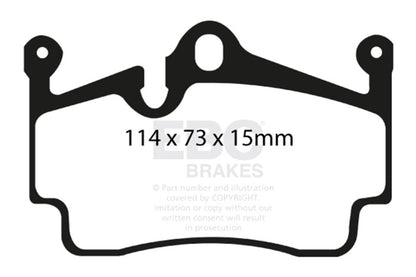 EBC 04-08 Porsche Boxster (Cast Iron Rotors only) 2.7 Yellowstuff Rear Brake Pads