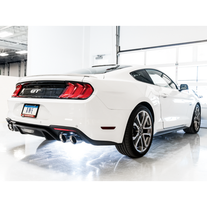 AWE Tuning 2018+ Ford Mustang GT (S550) Cat-back Exhaust - Touring Edition (Quad Chrome Silver Tips)