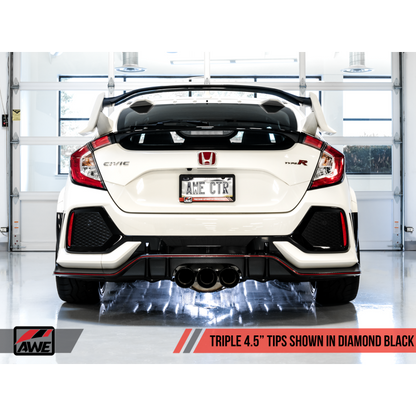 AWE Tuning 2017+ Honda Civic Type R Track Edition Exhaust w/Front Pipe & Triple Diamond Black Tips