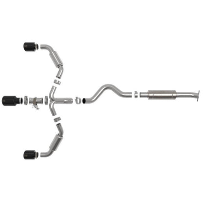 aFe 23-24 Toyota GR Corolla L3 1.6L (t) Gemini XV 3in to 2-1/2in Cat Back Exhaust w/ Black Tips