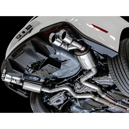 AWE Tuning 2018+ Ford Mustang GT (S550) Cat-back Exhaust - Touring Edition (Quad Chrome Silver Tips)