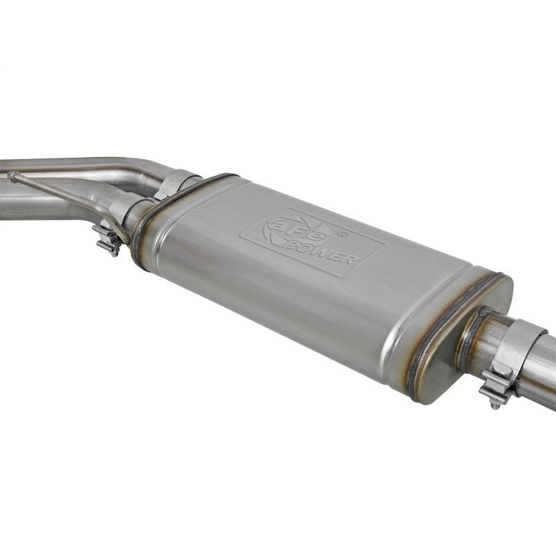 aFe Rebel Series Exht 3in SS Middle Side Exit CB w/ Black Tips 11-14 Ford F150 Ecoboost V6 3.5L (tt)