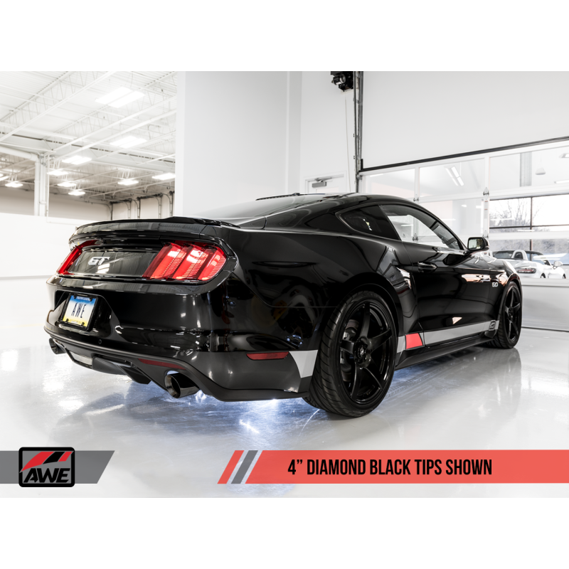 AWE Tuning S550 Mustang GT Cat-back Exhaust - Track Edition (Diamond Black Tips)