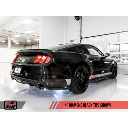 AWE Tuning S550 Mustang GT Cat-back Exhaust - Track Edition (Diamond Black Tips)
