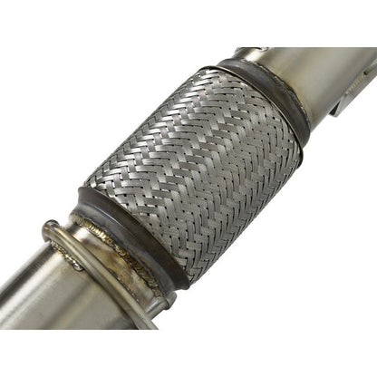 aFe Twisted Steel 3in. 304 SS Catted Series Downpipe 16-18 Ford Focus RS I4-2.3L (t)