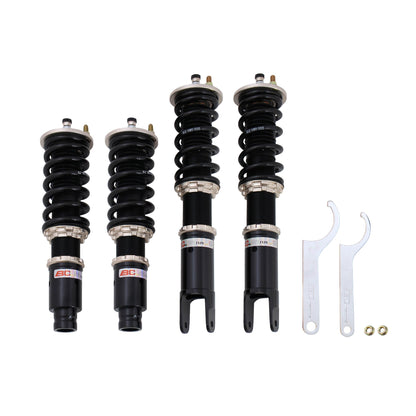 BC Racing coilovers on a white background