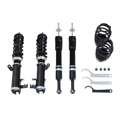 BC Racing coilovers on a white background