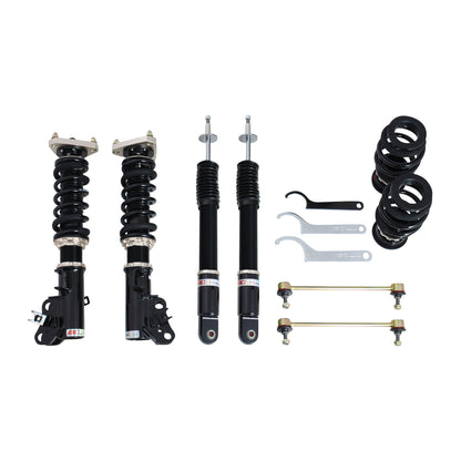 BC Racing coilovers on a white background